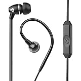 JLab Audio  FIT Sport Earbuds, Sweatproof and Water Resistant with In-Wire Customizable Earhooks - Black