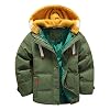 Odziezet Jongens Jassen met capuchon Gewatteerde jongensjas met capuchon voor de winter van 4-13 jaar