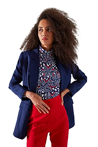 Trendyol Women Regular Double-Breasted Lapel Collar Woven Blazer Navy Blue
