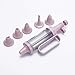 Set of 7, Cake Decorating Tool Set with 1 Handy Dessert Decorator, 5 Icing Tips and 1 Piping Fill Tip ( Pink )