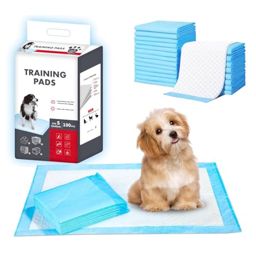 Pack of 100 Dog Pads, 33 x 45 cm Disposable Hygienic Pet Mats, Training and Training Wipes, Absorbent, Leak Resistant, Breathable
