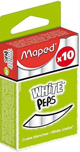 Caja de 10 tizas White Peps – Maped – blanco: Amazon.es ...