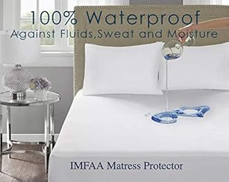 IMFAA 100% Waterproof Super King Mattress Protector - Super King 30 Cm Deep Terry Towel Mattress Topper – Anti-Allergy and Breathable Fitted Mattress Cover.Super King(182x200+30) Cm)