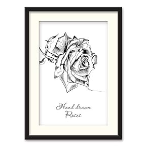 Black Paper Framed for Living Room Bedroom Abstract...