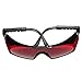 Laser Safety Glasses with Adjustable Temple, Red Lens, Black Frame