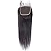 Forawme HD Transparent Closure For Women Braziian Straight Human Hair Soft Virgin Hair Invisible Pre Plucked Lace Closure Pieces Natural Hairline 4X4 14 Inch