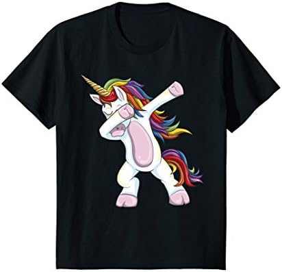 Kids Dabbing Unicorn Shirt - Funny Unicorn Dab Tshirt Gift 10 Black