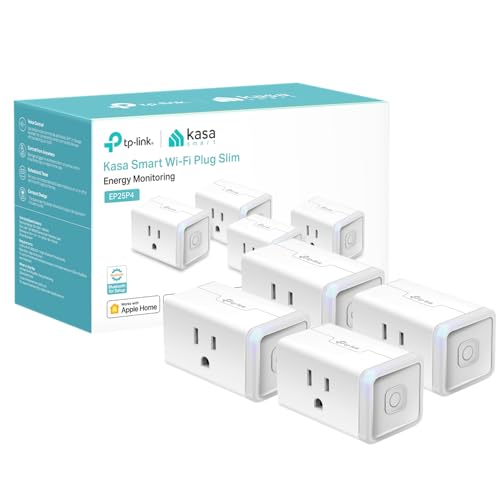 Photo 1 of Kasa Smart Plug Mini 15A, Apple HomeKit Supported, Smart Outlet Works with Siri, Alexa & Google Home, UL Certified, App Control, Scheduling, Timer, 2.4G WiFi Only, 4 Count (Pack of 1) (EP25P4), White