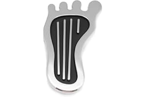 Gazoz Performance Dimmer Switch Pedal Pad - 'FOOT' Barefoot Style Cover - Hot Rod Rat Chrome Custom Design for Unique Automotive Touch