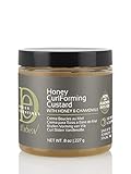 Design Essentials Natural Honey Curl Forming Custard infused with Almond, Avocado, Honey & Chamomile for Intense Shine, Medium Hold and Definition-8oz.