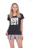 Cozy Loungewear Women's Fun Printed Cotton Top and Shorts 2 Piece Pajama Set
