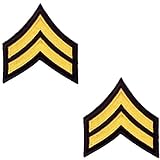 2 CORPORAL CHEVRON POLICE SECURITY GUARD OFFICER UNIFORM PATCH GOLD BLACK