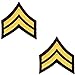 2 CORPORAL CHEVRON POLICE SECURITY GUARD OFFICER UNIFORM PATCH GOLD BLACK