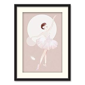 Black Framed Canvas Wall Art Elegant Ballerina Home Artwork Decoration for Living Room, Bedroom - 23x31 inches