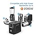 Travel Adapter - 2000W International Power Adapter with High Speed 2.4A 4xUSB European Adapter- Dual Fuse Universal Power Adapter for EU, US, UK, AU Covers Over 150 Countries