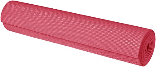 AmazonBasics Yoga & Exercise Mat with Carrying Strap, 1/4″, Pink
