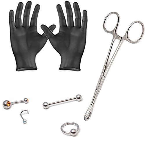 18-piece Piercing Kit - Retail Ready Packaging - Pierce Ears, Nose, Tongue and Belly - Everything Included for Professional Results - PK011