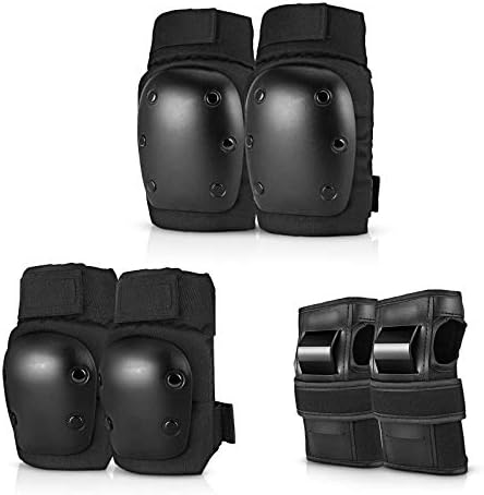 Children Youth Grownup Skateboard Elbow Pads Knee Pads with Wrist Guards 3 in 1 Protecting Gear Set for Skateboarding Skating Biking Biking Bicycle Scooter
