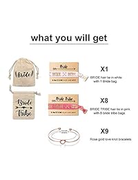MOOKOO - Juego de pulseras con nudo de novia 9 7 6 con corbata y brazaletes para novia, para mujeres y niñas