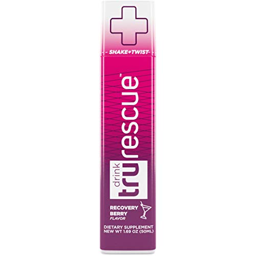 Tru Rescue Hangover Drink - Natural Hangover Prevention Supplement Shot (4 Shots)
