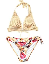 Conjunto de bikini con corbata y espalda con memoria dulce para dama