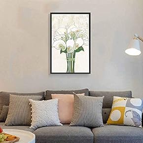 Floating Framed for Living Room Bedroom Vintage Flower for