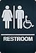 Corko Signs Unisex Braille Restroom Sign - Bathroom Sign with Double Sided 3M Tape primary