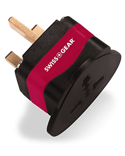 Samsonite SwissGear Grounded Travel Plug Adapter - Ireland, UK, Hong Kong, Singapore ,Black,One Size