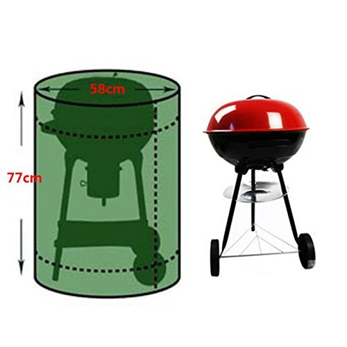 XGZ Barbecue Grill Cover, Waterproof Heavy Duty Round Barbecue Cover Nylon for Round Gas Charcoal Electric Barbecue with Storage Bag - Black