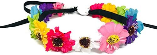 LED Flower Wreath Floral Headband Light Up Flashing Boho Wedding Accessory