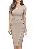 Miusol Women's Vintage Navy Style Cap Sleeves Business Bodycon Dress