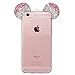 iPhone 6+ / 6S+ Plus Case, Crystal Diamond Bling Rhinestone 3D Mickey Mouse Ears Clear TPU Rubber Silicone Cover with Lanyard & Stylus Pen (iPhone 6+/6S+ Plus)