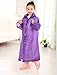 AIRCEE Age 6~12 Kids Hooded Jacket Rain Poncho Raincoat Cover Long Rainwear (Purple)