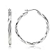 Hoops & Loops Sterling Silver 2mm Twist Medium Round Hoop Earrings