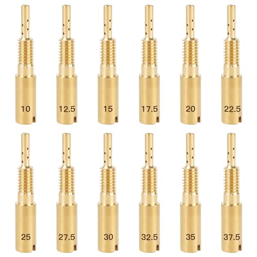 Photo 1 of 12PCS Brass Pilot Jet 10-37.5 for Mikuni HS40, HSR42/45/48 RS34-RS40 VM28 /486