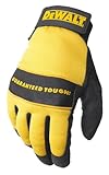 Dewalt DPG20M All Purpose Synthetic Leather Palm Spandex Back Velcro Wrist Work Glove, Medium