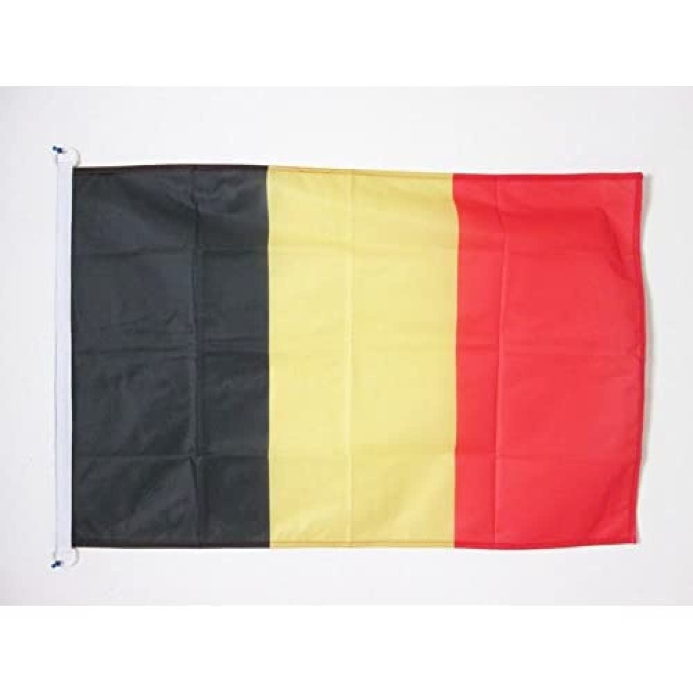 AZ FLAG - Belgium Flag - 2x3 Ft - For Outdoor - Belgian Banner Knitted Polyester with Two Plastic Rings - Fade Resistant - Vivid Colors - 2' x 3' Feet - 90x60 Cm