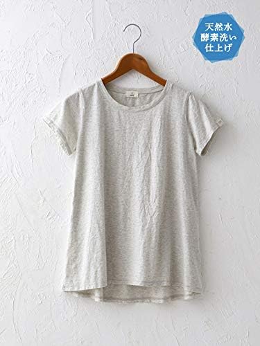 Amazon オーガニック コットン ガーゼ 天竺 半袖 Aライン Tシャツ レディース ライトグレー 日本製 Blissful Tシャツ カットソー 通販