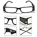 Unisex Black Full Frame LED Reading Glasses Hands Free Illumination Readers Glasses Presbyopia Lighted Magnifying Spectacle Anti-fatigue Presbyopic Eye Glasses Eyewear Night Book Reading +3.00