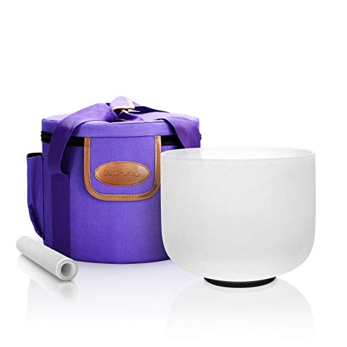 TOPFUND F Note Crystal Singing Bowl Heart Chakra 8 inch with Heavy Duty