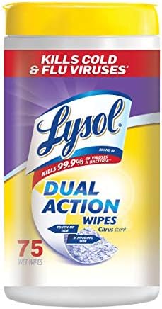 Amazon Com Lysol Dual Action Disinfecting Wipes Citrus 75ct