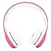 KPTEC [Volume Limited Kids Safety Foldable On-Ear Headphones with Mic, Volume Controlled at Max 93dB to Prevent Noise-induced Hearing Loss (NIHL), Passive Noise Reduction, Wired Earbuds,Pink