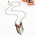 Bohemian Vintage Red Beads Gold Long Tassel Pendants Necklace Jewelry For Women Single V Shaped Punk