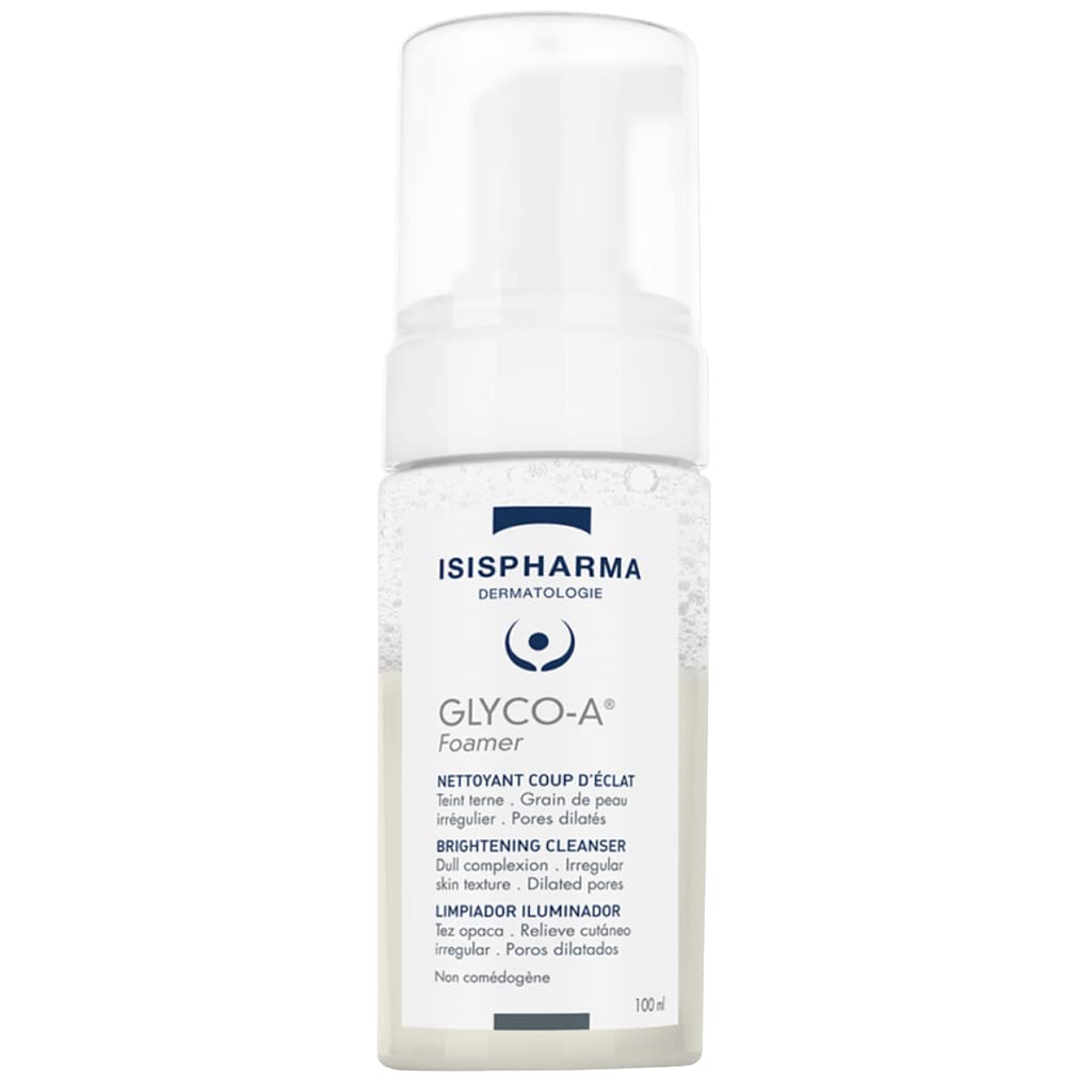 ISISPHARMA GLYCO-A FOAMER - Facial Cleanser 5,5% glycolic acid - Cleansing Foam Eliminates Impurities and Prepares skin before peeling - Brightens and Purifies the Skin - Made in France