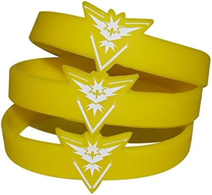 Pokemon GO Team Spirit Bracelets Team Valor Mystic &amp; Instinct Bundles 8" (3 Instinct Bracelets)
