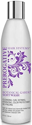 BOTANICAL GARDEN Soft Wash Natural Shampoo by Prerogative Hair Systems - Curl Defining Shampoo/Defrizz Shampoo For Defining Curls And Detangler for Coils & Knots (8 Fl Oz, Hydrating, Color Protecting)