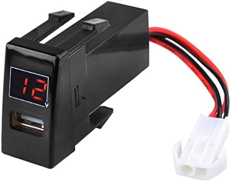 Motoraux DIY 2.1A USB Port Car Charger Refit Kit w/ Voltmeter for ISUZU MU-7