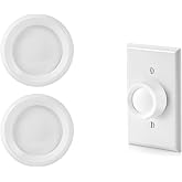 2 PCS RK-WH Rotary Dimmer Knob Replacement for Rotary Dimmer Switch,Fan Control, Only Fits 7/32 inch Slit Stem Opening（No Back Panel）