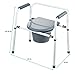 Medokare Bedside Commode Chair - Heavy-Duty Steel Commode Seat, Bedside Potty Chair for Adults, Medical Handicap Toilet Seat with Handles and Bucket