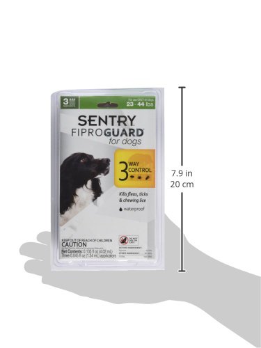 SENTRY Fiproguard for Dogs, Flea and Tick Prevention for Dogs (23-44 Pounds), Includes 3 Month Supply of Topical Flea Treatments - Thumbnail 6